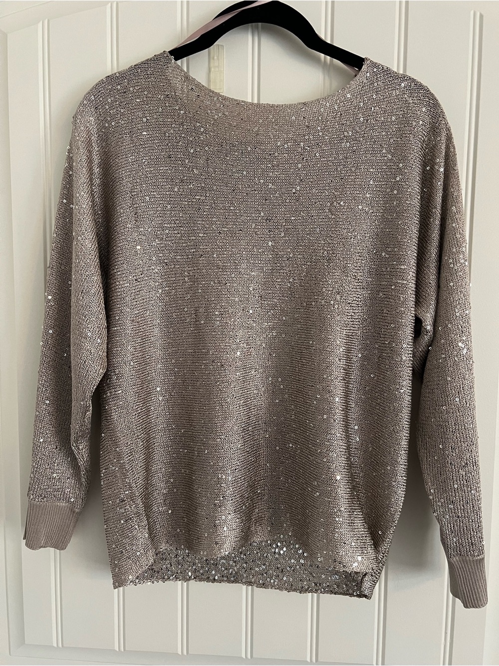 Alfani Petite‎ Champagne Sequin Knit Sweater | P/S